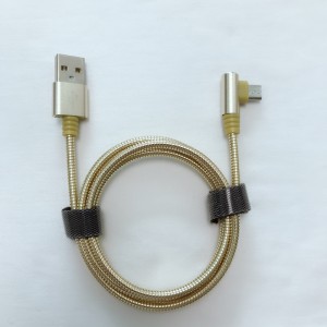 كبل USB 2.0 أنبوب معدني شحن كبل USB الإسكان جولة USB ل micro USB ، اكتب C ، iPhone البرق الشحن والمزامنة